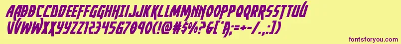 Yankeeclipperexpandital Font – Purple Fonts on Yellow Background
