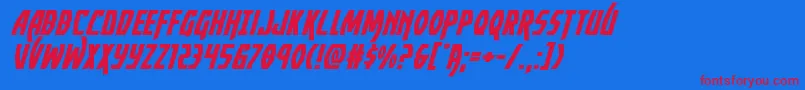 Yankeeclipperexpandital Font – Red Fonts on Blue Background