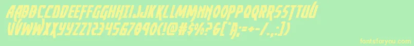 Yankeeclipperexpandital Font – Yellow Fonts on Green Background