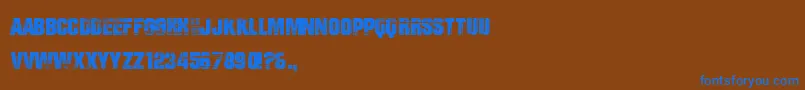 BadGrunge Font – Blue Fonts on Brown Background