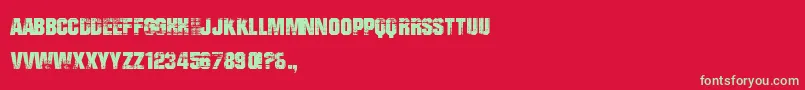 BadGrunge Font – Green Fonts on Red Background