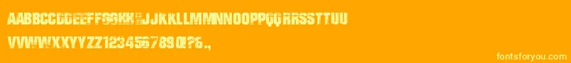 BadGrunge Font – Yellow Fonts on Orange Background