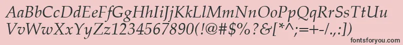 PalatinoCeItalic Font – Black Fonts on Pink Background