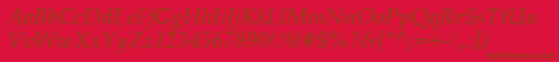 PalatinoCeItalic Font – Brown Fonts on Red Background