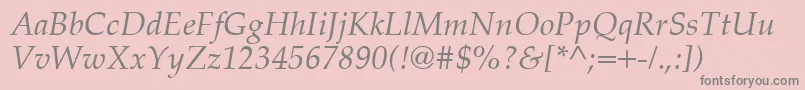 フォントPalatinoCeItalic – ピンクの背景に灰色の文字