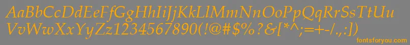 PalatinoCeItalic Font – Orange Fonts on Gray Background