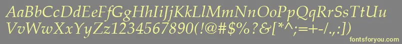 PalatinoCeItalic Font – Yellow Fonts on Gray Background