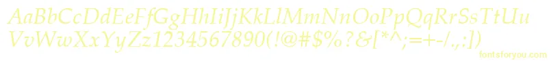 PalatinoCeItalic Font – Yellow Fonts on White Background