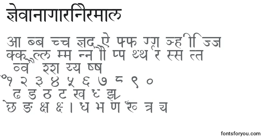 Czcionka DevanagariNormal – alfabet, cyfry, specjalne znaki