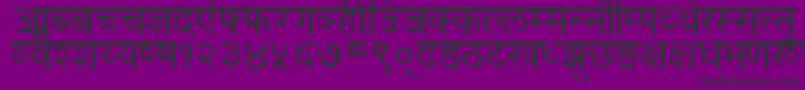 DevanagariNormal Font – Black Fonts on Purple Background