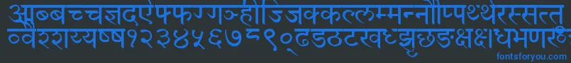 DevanagariNormal Font – Blue Fonts on Black Background