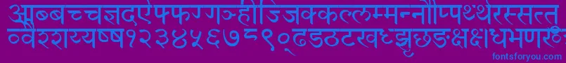 フォントDevanagariNormal – 紫色の背景に青い文字