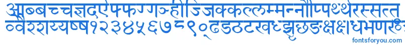 フォントDevanagariNormal – 白い背景に青い文字