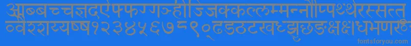 フォントDevanagariNormal – 青い背景に灰色の文字