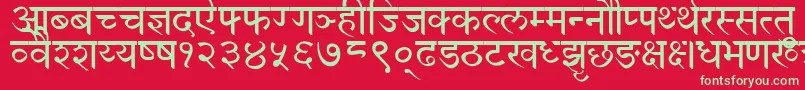 DevanagariNormal Font – Green Fonts on Red Background