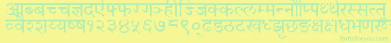 DevanagariNormal Font – Green Fonts on Yellow Background