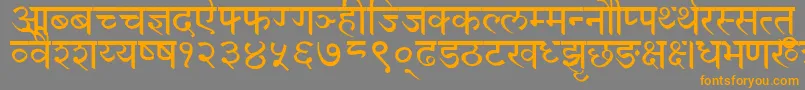 DevanagariNormal Font – Orange Fonts on Gray Background