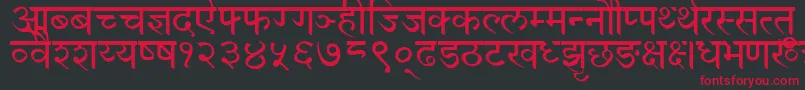 DevanagariNormal Font – Red Fonts on Black Background