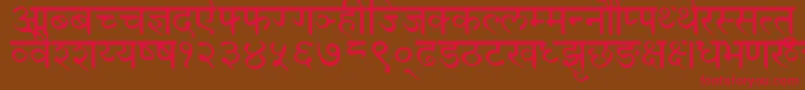 DevanagariNormal Font – Red Fonts on Brown Background