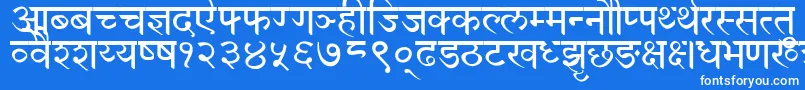 フォントDevanagariNormal – 青い背景に白い文字