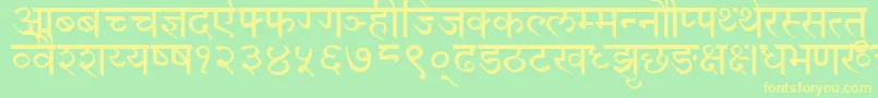 DevanagariNormal Font – Yellow Fonts on Green Background