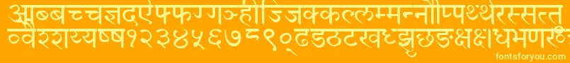 DevanagariNormal Font – Yellow Fonts on Orange Background