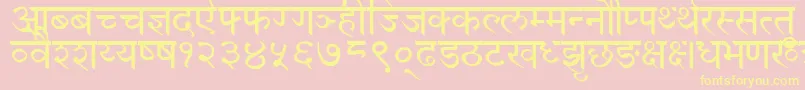 DevanagariNormal Font – Yellow Fonts on Pink Background