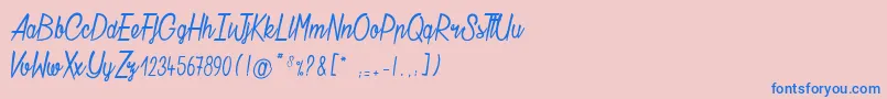 ChatelainDesRadis Font – Blue Fonts on Pink Background