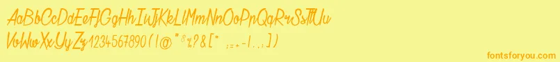 ChatelainDesRadis Font – Orange Fonts on Yellow Background