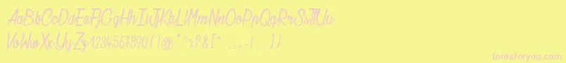 ChatelainDesRadis Font – Pink Fonts on Yellow Background