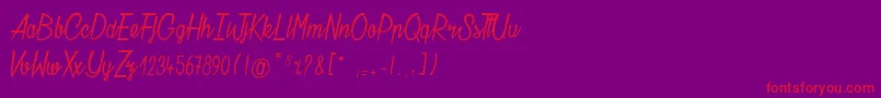 ChatelainDesRadis Font – Red Fonts on Purple Background