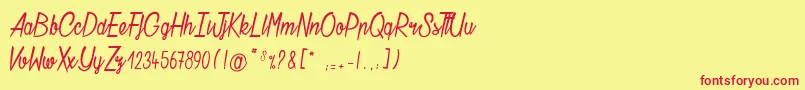 ChatelainDesRadis Font – Red Fonts on Yellow Background