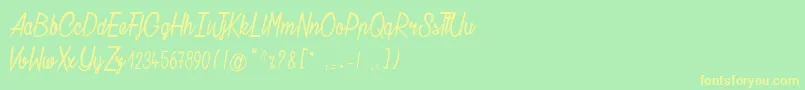 ChatelainDesRadis Font – Yellow Fonts on Green Background