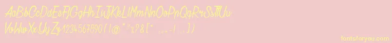 ChatelainDesRadis Font – Yellow Fonts on Pink Background