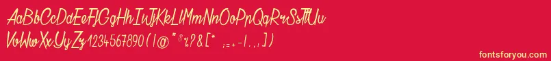 ChatelainDesRadis Font – Yellow Fonts on Red Background