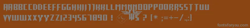 ReturnToCastle-Schriftart – Graue Schriften auf braunem Hintergrund