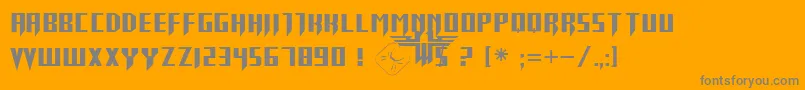 ReturnToCastle-Schriftart – Graue Schriften auf orangefarbenem Hintergrund