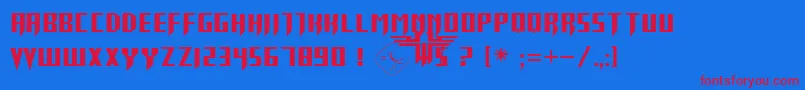 ReturnToCastle Font – Red Fonts on Blue Background