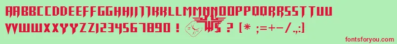 ReturnToCastle Font – Red Fonts on Green Background