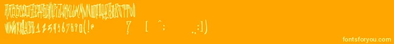 GrafitikRiot-fontti – keltaiset fontit oranssilla taustalla