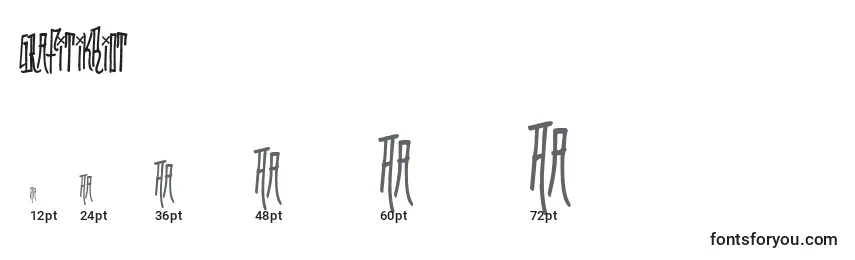 Размеры шрифта GrafitikRiot