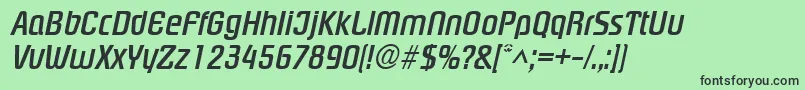 PloverBoldItalic Font – Black Fonts on Green Background