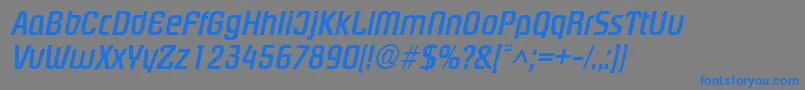PloverBoldItalic Font – Blue Fonts on Gray Background