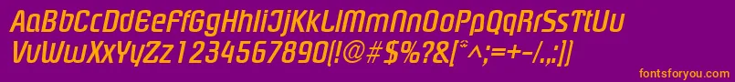 PloverBoldItalic Font – Orange Fonts on Purple Background