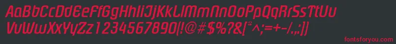 PloverBoldItalic Font – Red Fonts on Black Background