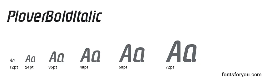 PloverBoldItalic Font Sizes