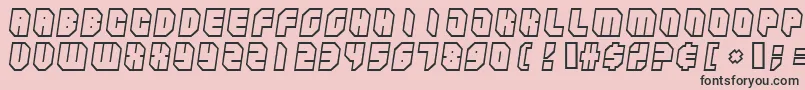 フォントZipperbluesoutline – ピンクの背景に黒い文字