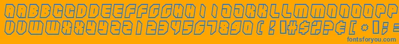 Шрифт Zipperbluesoutline – синие шрифты на оранжевом фоне