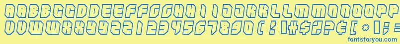 Weitere Informationen zur Zipperbluesoutline-Schriftart Zipperbluesoutline-Schriftart – Blaue Schriften auf gelbem Hintergrund