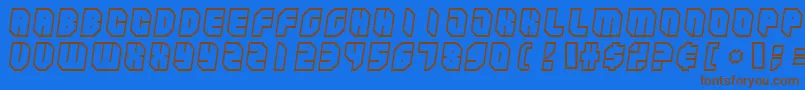 Zipperbluesoutline Font – Brown Fonts on Blue Background